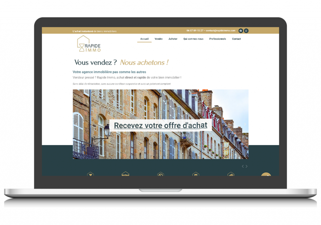 Conception du site internet sur-mesure Rapide Immo